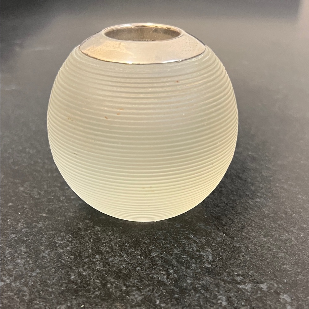 Vintage Round Ribbed Glass Match Striker